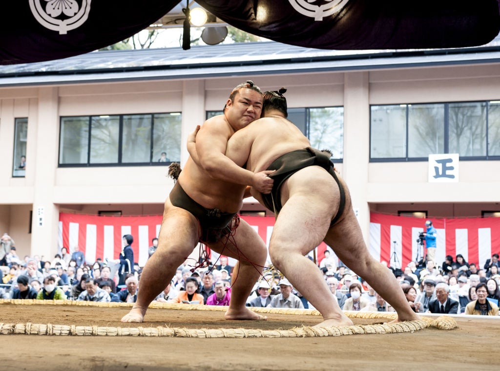 Sumo Wrestling Stomping into Newark