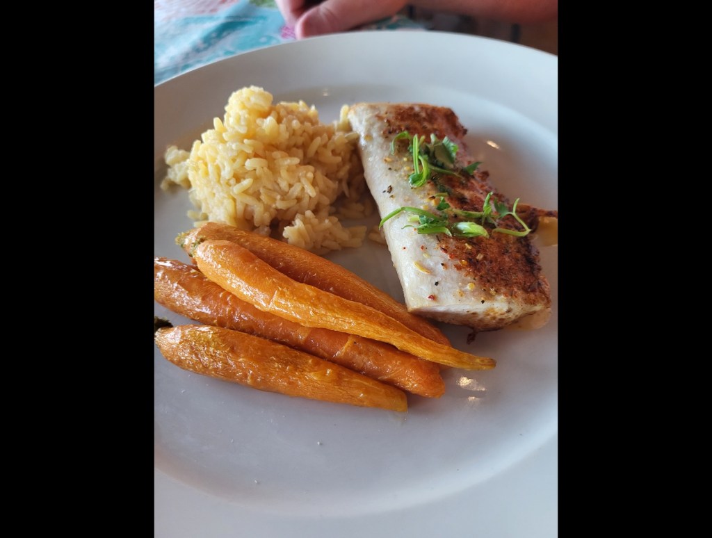 This Jersey Shore Restaurant Just Topped My List Of Best Places - Mahi Mahi with glazed carrots and saffron coconut rice